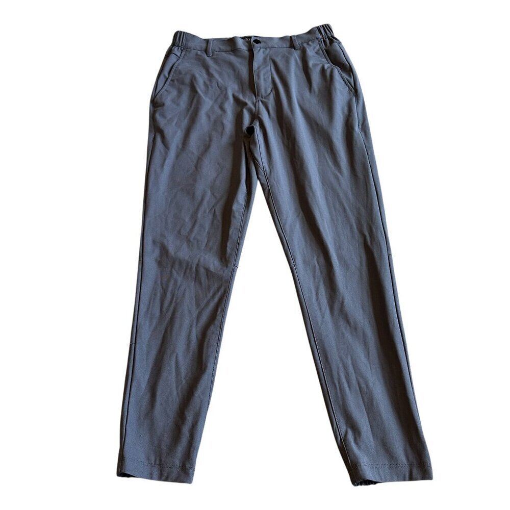 Cuts Dark Grey Straight Leg Jogger Pants Button Waist Comfort Size Medium Men's